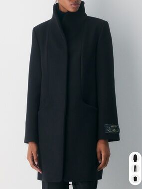 Aritzia Wilfred The Cocoon Coat - Luxe Wool Cashmere Coat - Black - XS